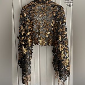 Black & Gold sequin wrap